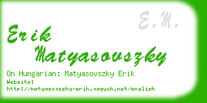 erik matyasovszky business card